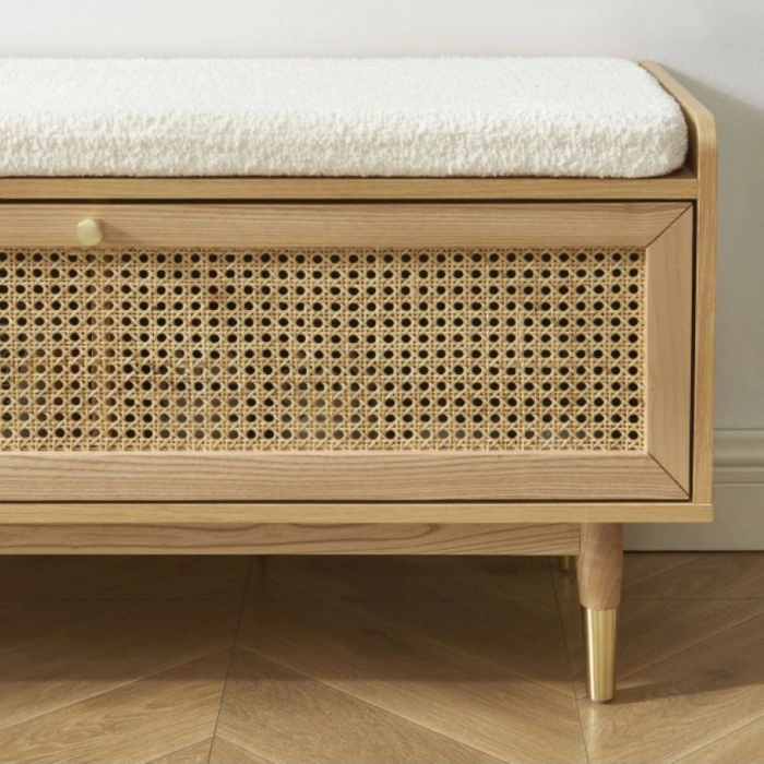Noya Rattan Detaylı Bench Ayakkabılık