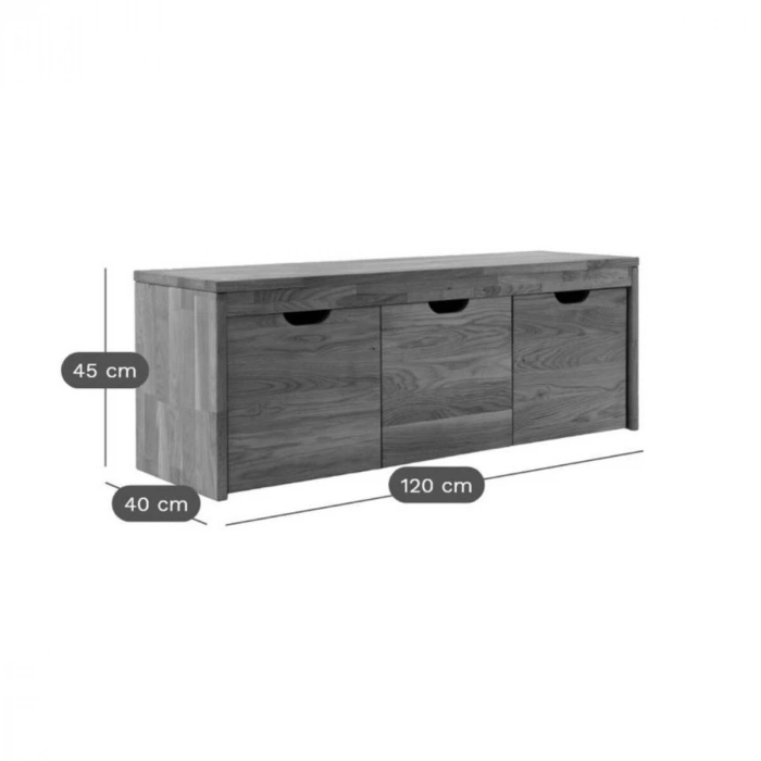 Mento Masif Ahşap Sandıklı Bench – Çok Amaçlı Oturma Bankı