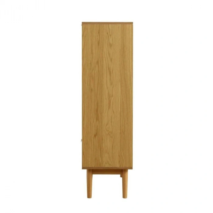 Sheldon Doğal Ahşap Rattan Kapaklı Gardırop - Modern Minimalist Dolap