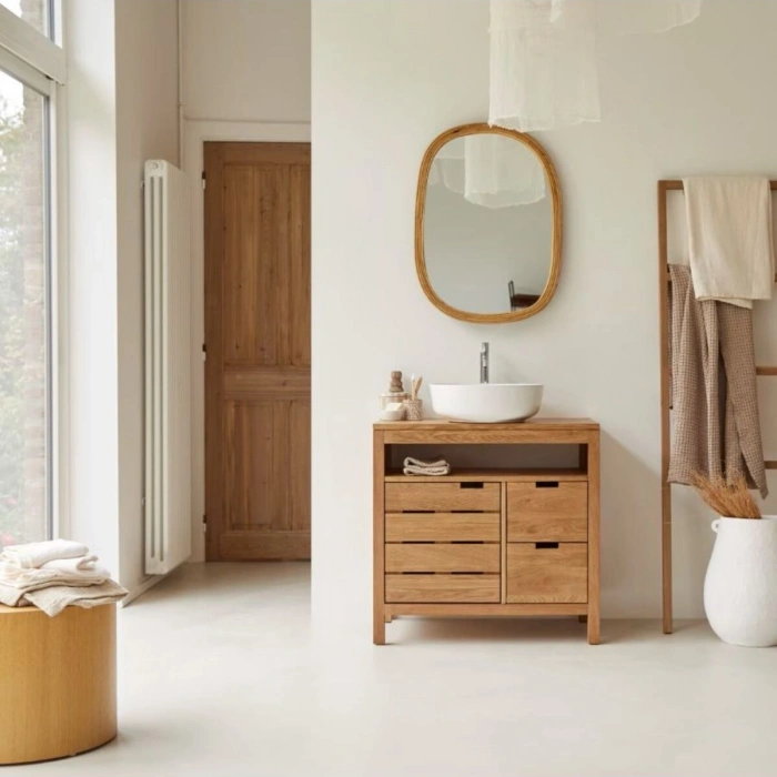 Serena Pine Masif Ahşap Banyo Dolabı-Çok Amaçlı