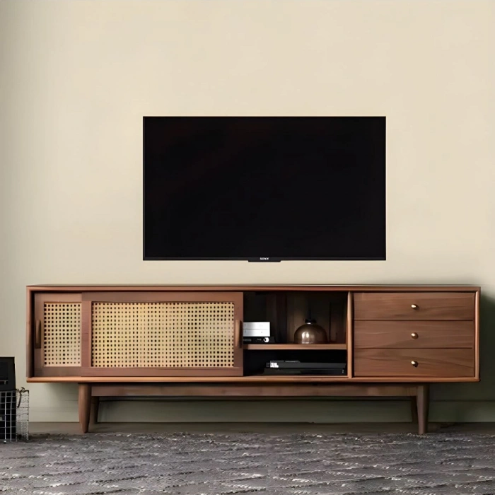 Rustica Masif Ahşap Hazeran Kapaklı Tv Ünitesi