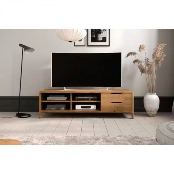Nordic Style Ahşap TV Ünitesi Minimal ve Şık Tasarım