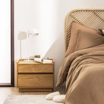 Ahşap ZenWood Çift Çekmeceli Modern Komodin