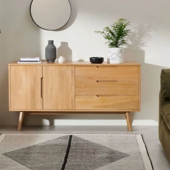 Luno Modern İskandinav Tarzı Konsol Dolap 3 Çekmece 2 Kapaklı