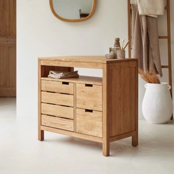 Serena Pine Masif Ahşap Banyo Dolabı-Çok Amaçlı