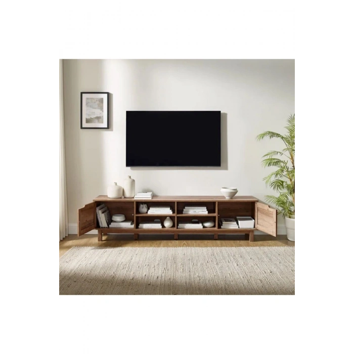 Ahşap Barn Door Stil Modern Tv Ünitesi