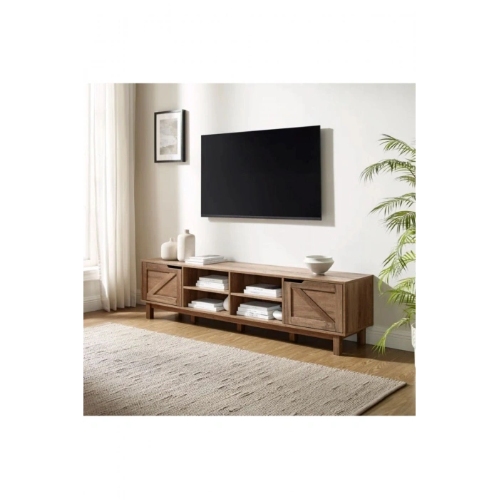 Ahşap Barn Door Stil Modern Tv Ünitesi