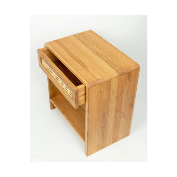 Ahşap Rattan Çekmece Detaylı Komodin