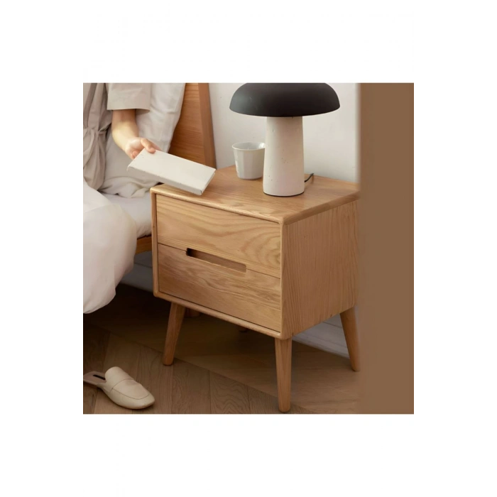 Ahşap Çift Çekmeceli Modern Komodin