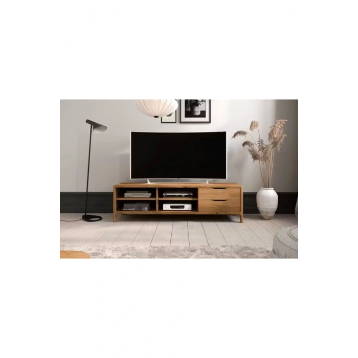 Nordic Style Ahşap TV Ünitesi Minimal ve Şık Tasarım