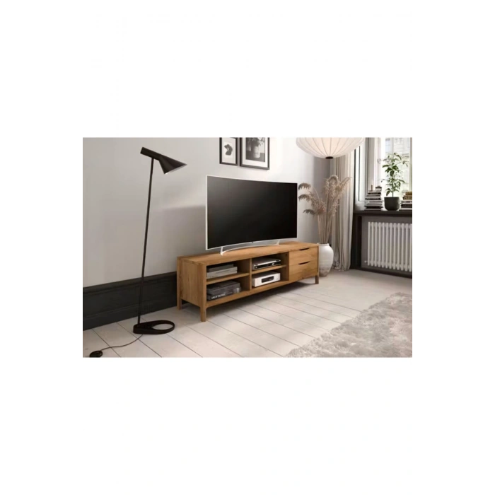 Nordic Style Ahşap TV Ünitesi Minimal ve Şık Tasarım