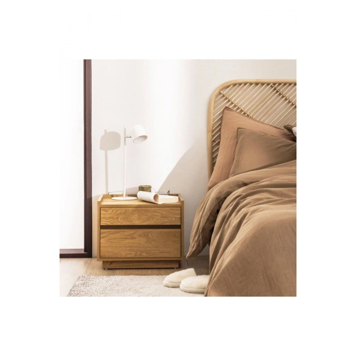 Ahşap ZenWood Çift Çekmeceli Modern Komodin