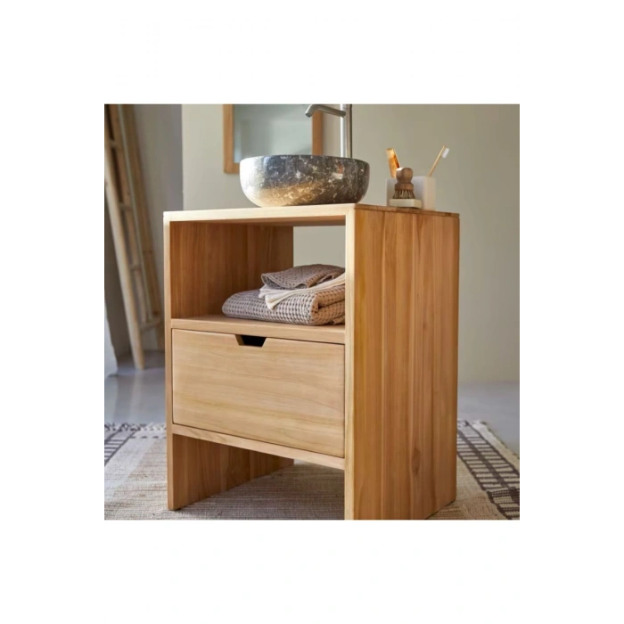 Kwarto Masif Ahşap Komodin Banyo Ünitesi