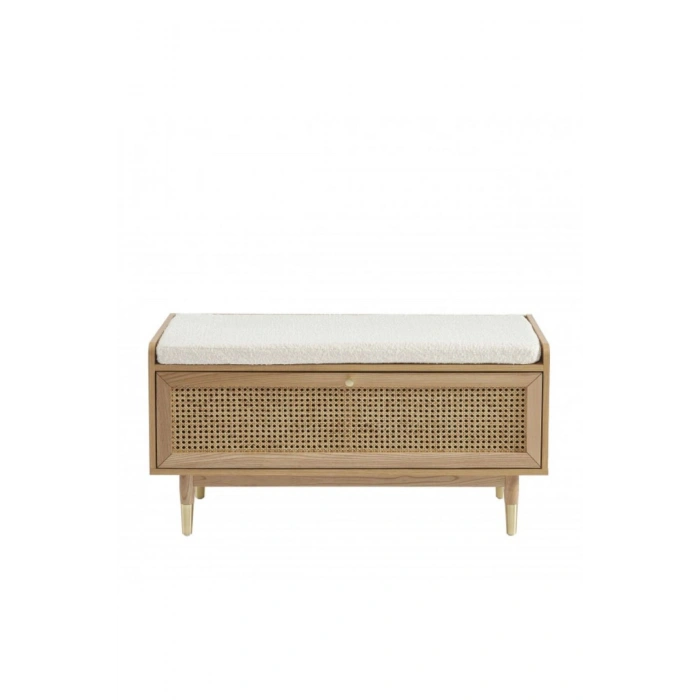 Noya Rattan Detaylı Bench Ayakkabılık