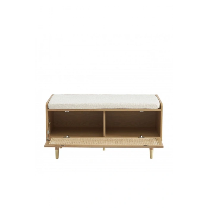 Noya Rattan Detaylı Bench Ayakkabılık
