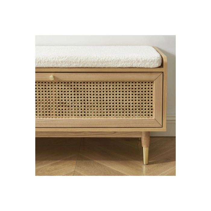 Noya Rattan Detaylı Bench Ayakkabılık