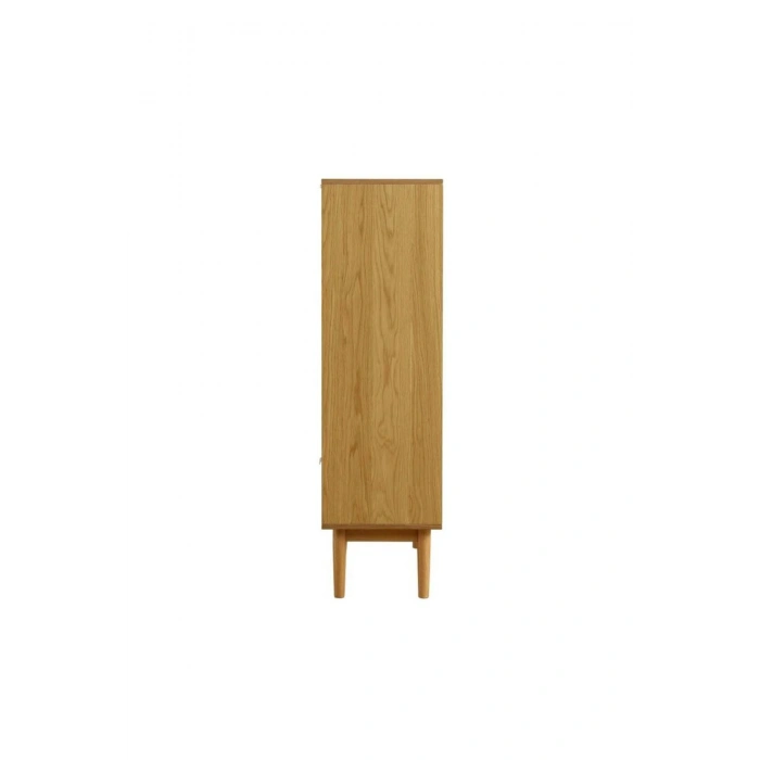 Sheldon Doğal Ahşap Rattan Kapaklı Gardırop - Modern Minimalist Dolap