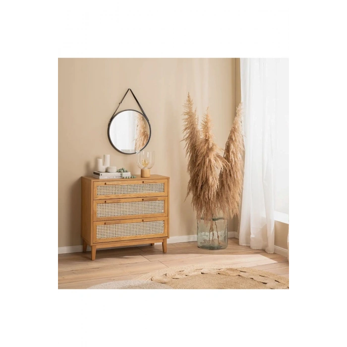 Linea Nature 3 Çekmeceli Masif Ahşap Şifonyer