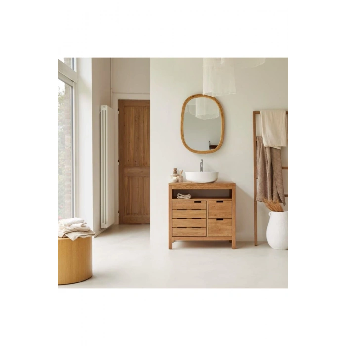 Serena Pine Masif Ahşap Banyo Dolabı-Çok Amaçlı