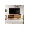 ScandiLine Modern Ahşap TV Ünitesi Izgara Kapaklı Minimal Tasarım