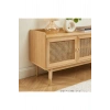 Scandi Tarzı TV Ünitesi – Bombong 180 cm, Ahşap & Rattan Detaylı