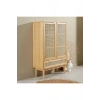 Sheldon Doğal Ahşap Rattan Kapaklı Gardırop - Modern Minimalist Dolap