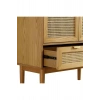 Sheldon Doğal Ahşap Rattan Kapaklı Gardırop - Modern Minimalist Dolap
