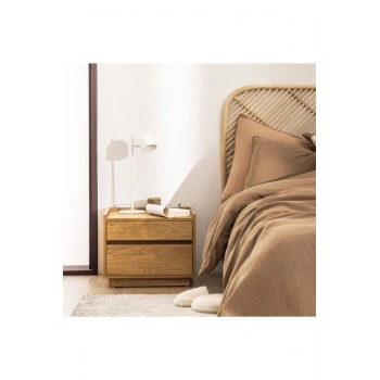 Ahşap ZenWood Çift Çekmeceli Modern Komodin