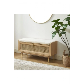 Noya Rattan Detaylı Bench Ayakkabılık