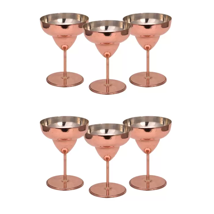 Turna Bakır Margarita Kadeh Düz 450 Ml 6lı Takım Kırmızı Turna0461-61