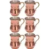 Turna Bakır Kordonlu Maşrapa Makine Dövme 250 Ml 6lı Takım Kırmızı Turna0488-61