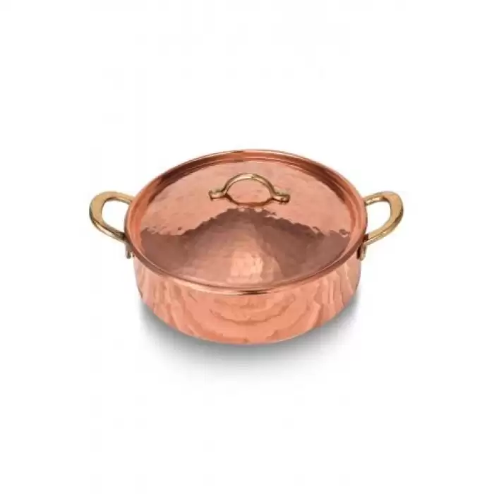 Turna Bakır Karnıyarık Tencere 3 No 20 Cm El Dövme Kırmızı Turna8159-1