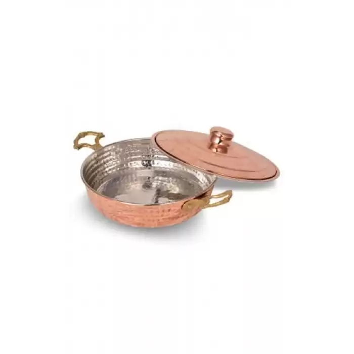 Turna Bakır Emirgan Tava 5 No 22 Cm El Dövme Kırmızı Turna7601-1