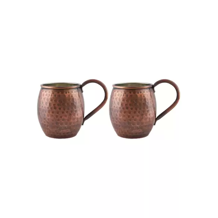 Turna Bakır Moscow Mule Bardak El Dövme 500 Ml 2li Takım Oksit Turna0497-23