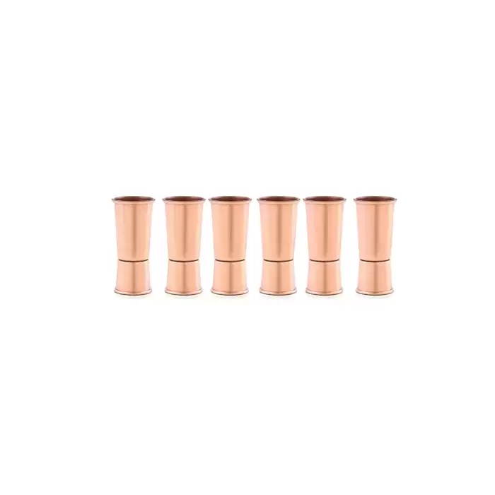 Turna Bakır Shot Bardak Düz 40 Ml 6lı Takım Kırmızı Turna0473-61