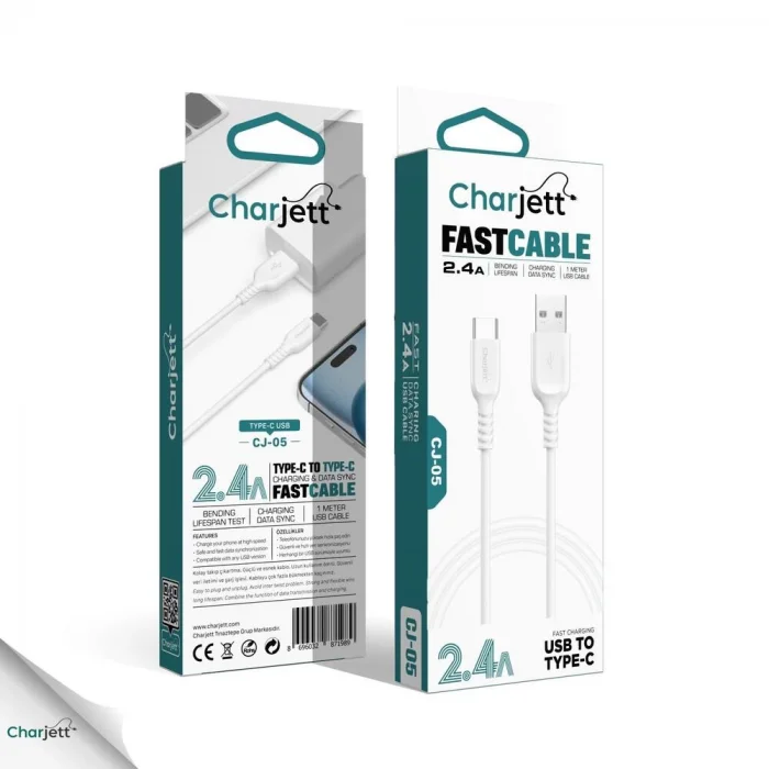 2.4A TYPE-C Veri Aktarımı ve Şarj İçin USB Kablo 1 Metre