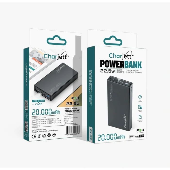 Charjett 4.5A 20.000 mAh Taşınabilir Şarj Cihazı