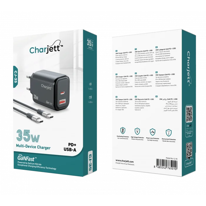 Charjett CJ-35 GaNFast™ 35W Şarj Kiti