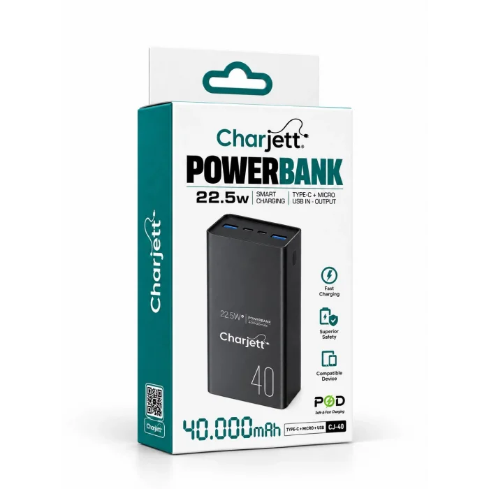 Charjett CJ-40 40.000 mAh 22.5W Taşınabilir Şarj Cihazı
