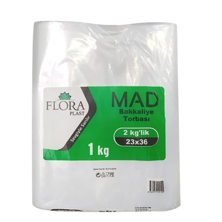 Floraplast 2 Kglık 23x36 Naylon Bakkaliye Torba Dayanıklı 1.Kalite Gıda Temasına Uygun Şeker Torbası