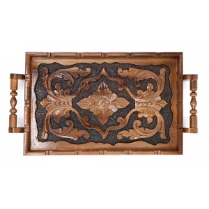 Ahşap Oyma Tepsi Büyük Boy