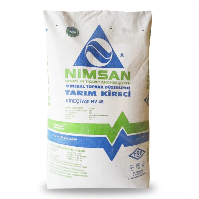 Nimsan Tarım Kireci 25Kg Mineral Toz Kireç pH 11-13 Toprak Düzenleyici