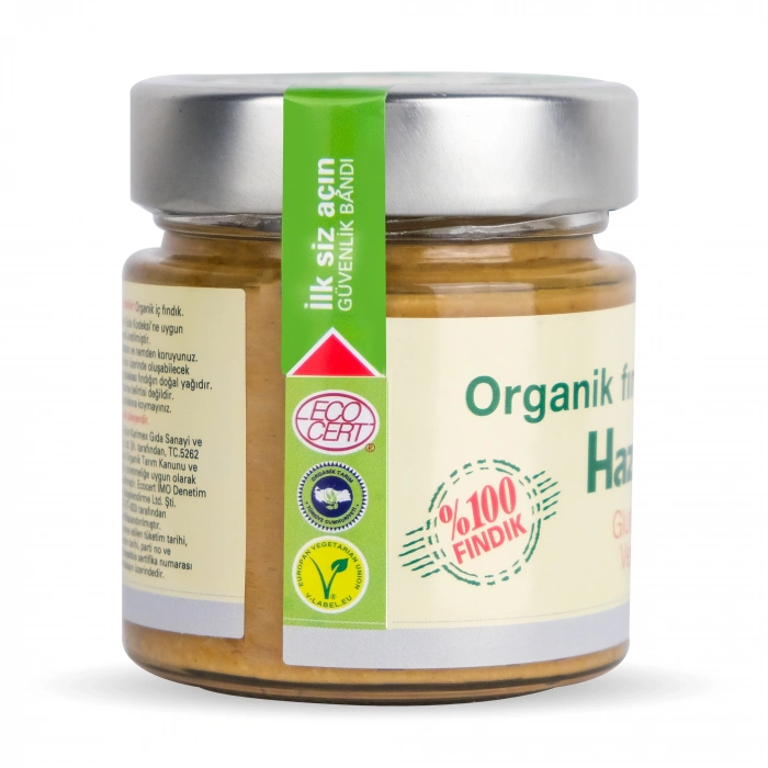 Hazelle Şekersiz Organik Fındık Ezmesi 200 gr (%100 Fındık) Glutensiz