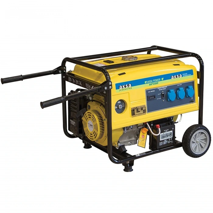 Aksa AAP 5500E Portatif Marşlı Benzinli Tekerlekli Jeneratör 5.5kW