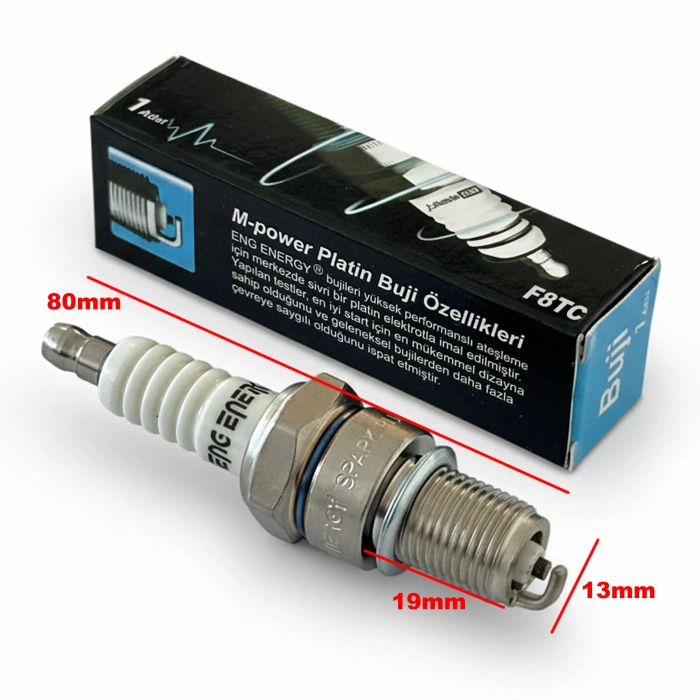Eng Energy M-Power F8TC Buji 6.5Hp 7Hp Benzinli Jeneratör İlaçlama Motor Bujisi Uzun Paso
