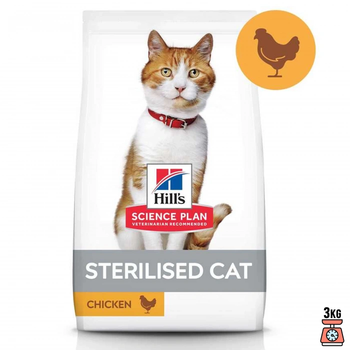 Hills SCIENCE PLAN Kısırlaştırılmış Yetişkin Tavuklu Kedi Maması 3 kg Orjinal
