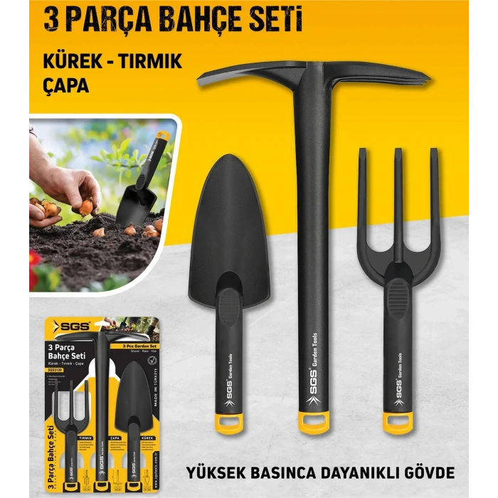 Sgs 3120 Hobi 3lü Bahçe Seti Kürek Tırmık Çapa Bahçıvan Seti