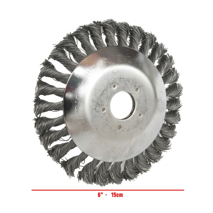 Motorlu Tırpan Uyumlu Telli Fırça Metal Temizleme Aparatı 15cm
