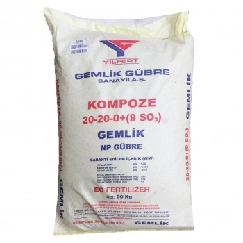 Gemlik 20-20-0+(9SO3) Kompoze Gübre 50 Kg NP Taban Gübresi