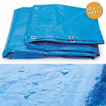 Su Geçirmez Hazır Ebatlı Pvc Branda Çadır Gölgelik Tente 10x12mt Mavi